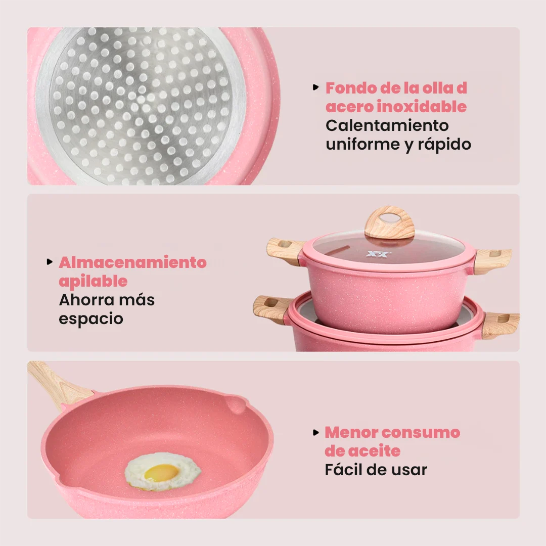 Juego de Ollas Antiadherentes SafeCook 13 Piezas