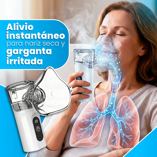 AirZen Nebulizador Portátil 30ml Ultrasónico y Silencioso para Alivio Respiratorio Rápido